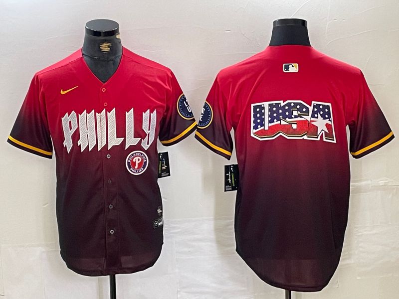 Men Philadelphia Phillies Blank Red City Edition Nike 2024 MLB Jersey style 4->philadelphia phillies->MLB Jersey